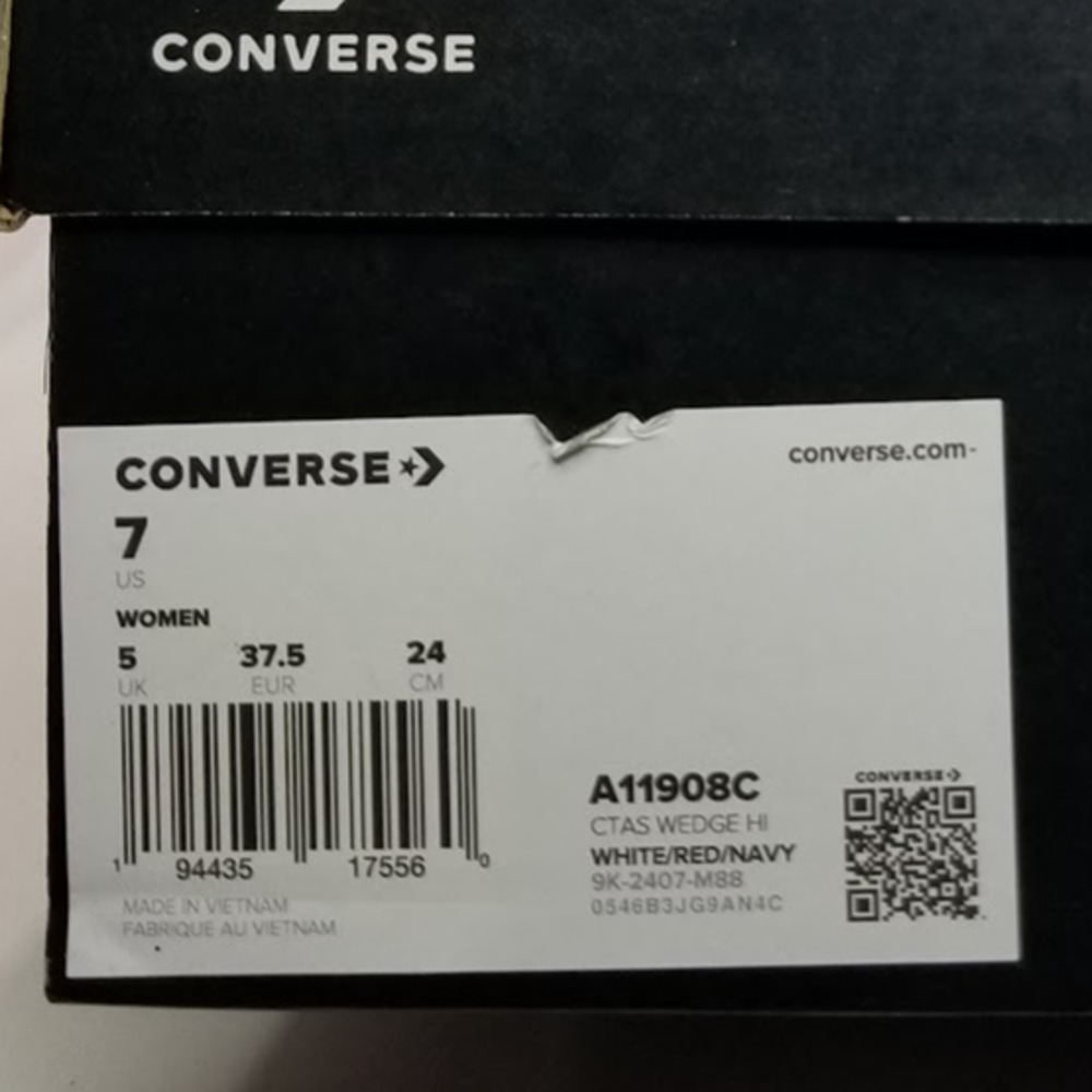 Converse Women's Wedge Hi Tops Size 7 White A11908C NWT - Picture 8 of 8
